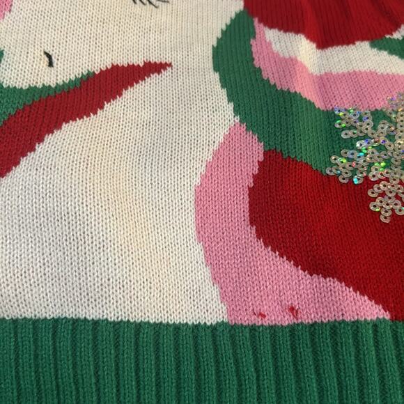 Margaux And Lexi Kids' Sequin Unicorn Holiday Sweater In Candy Stripes - Picture 6 of 7